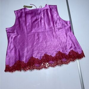 J. Crew Camisole with Red Lace Trim